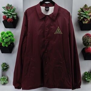 Active Burgundy Lined Windbreaker Skater Athletic Outdoors Jacket Men’s Size M